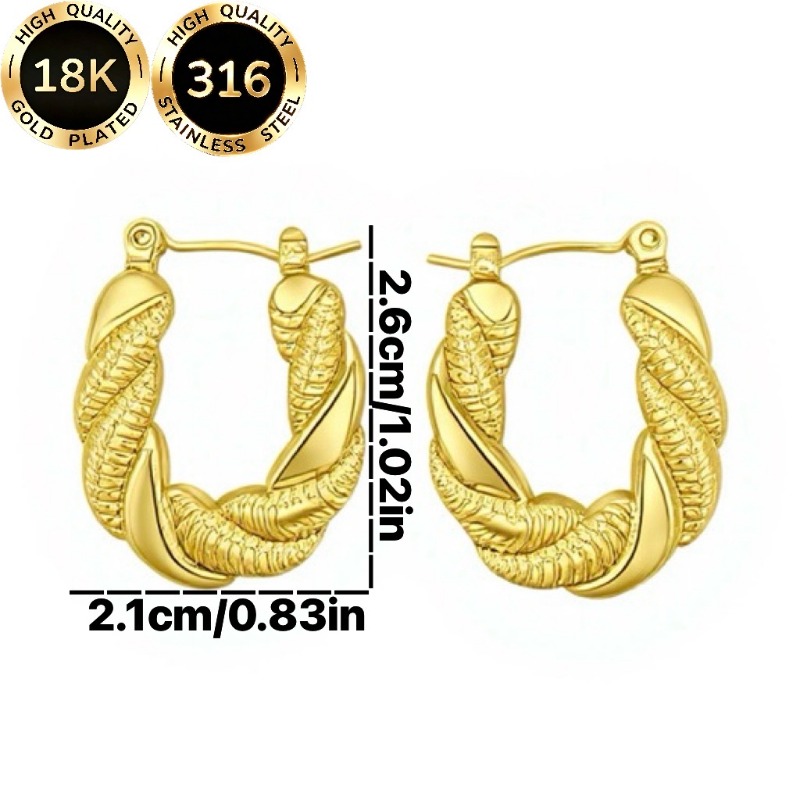 Women's 18K Gold Plated Mobius Twist Geometric Earrings